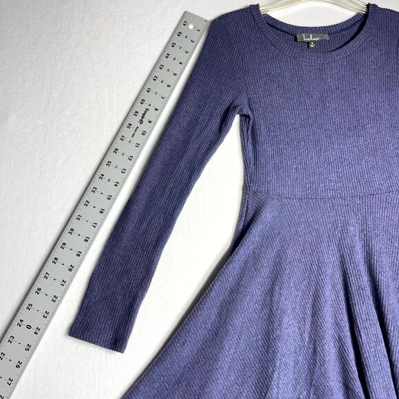 Lulu's Soft Dark Blue Long-Sleeved Dress‎ Women Size S - Picture 10 of 11